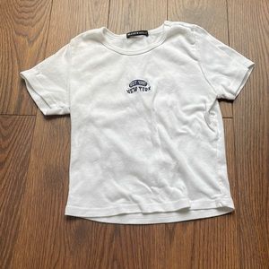 White Brandy Melville Crop Tee